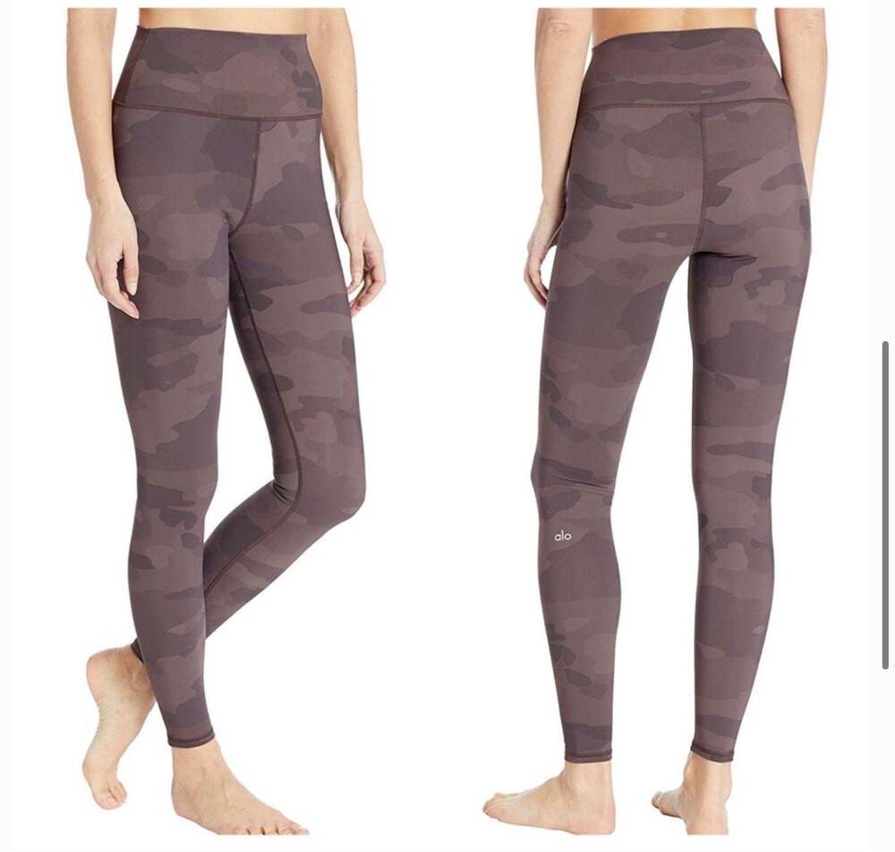 Alo Yoga High-Waist Airbrush Leggings XS Brown Camo